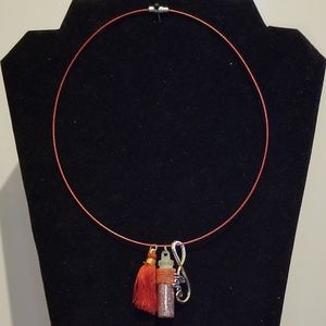 Red Hope And Wish Bottle Necklace